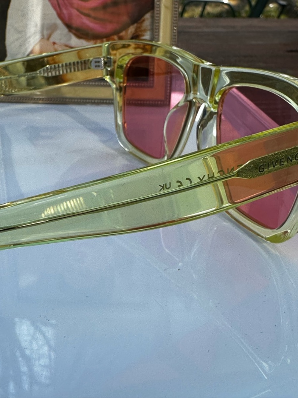 Givenchy GV400020 Translucent Green Sunglasses Pink Lens w/ COA - Picture 6 of 12